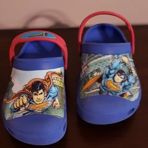 Junior Crocs size 2, with superman print.